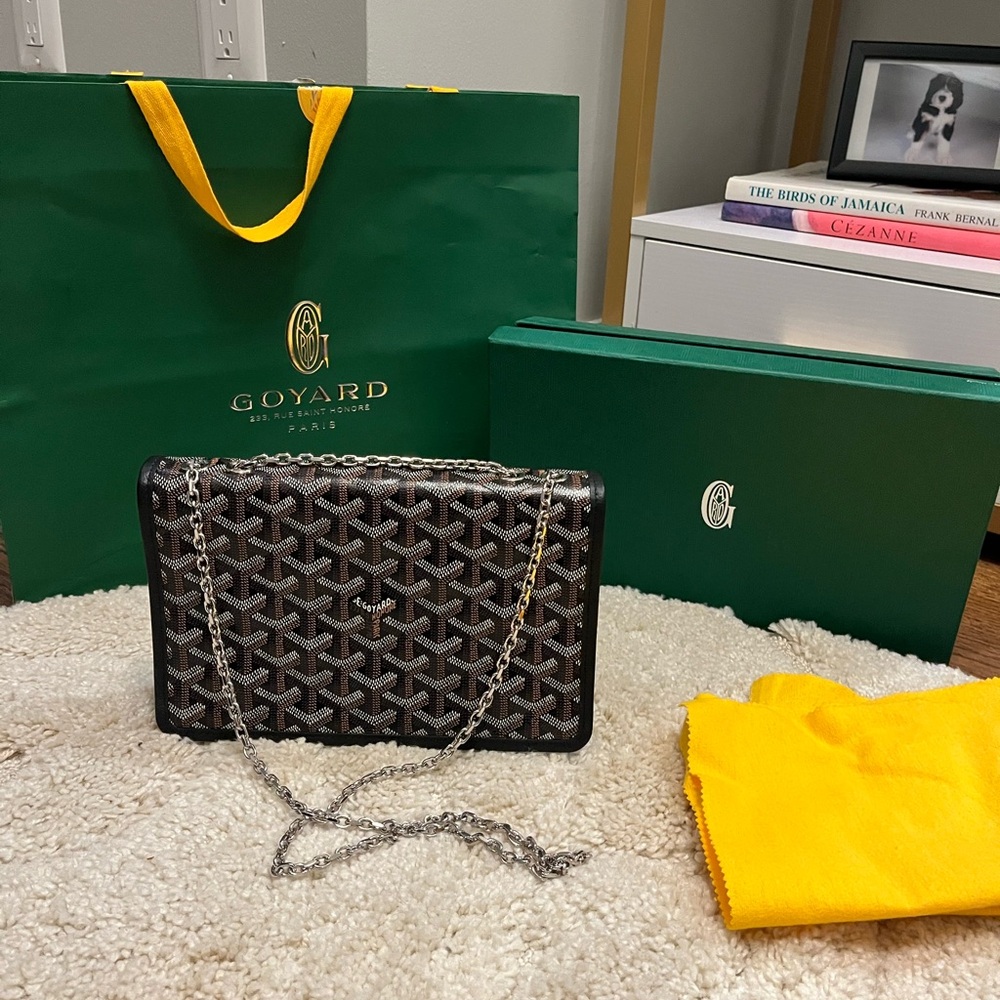 GOYARD SHW Alexandre III Chain Coated Canvas Shoulder Bag with Silver Hardware